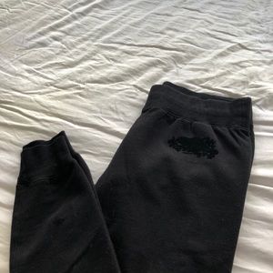 black roots fitted joggers